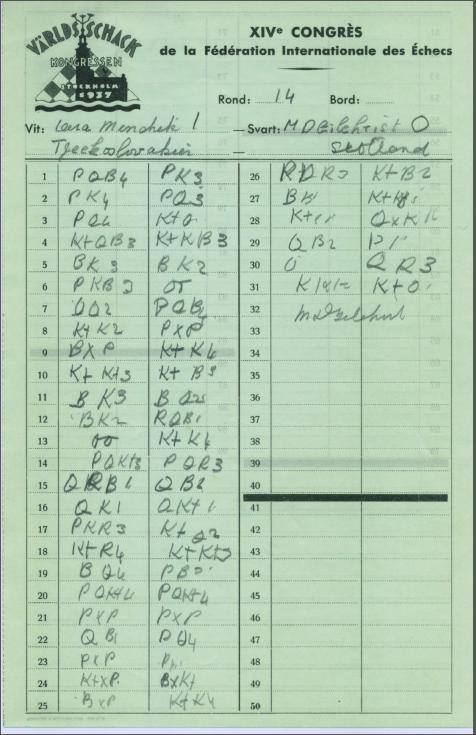 1937 Vera Menchik vs M.D.Gilchrist
