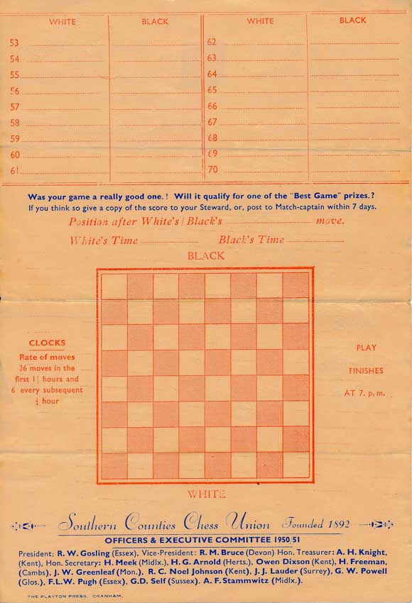 1951 North v South