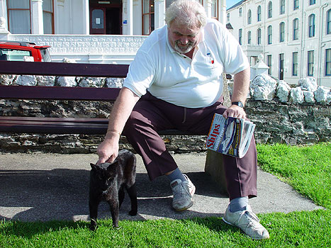 Manx cat with Peter Purland